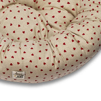 Cuccia Tonda Cotone Panama Little Love Heart Red