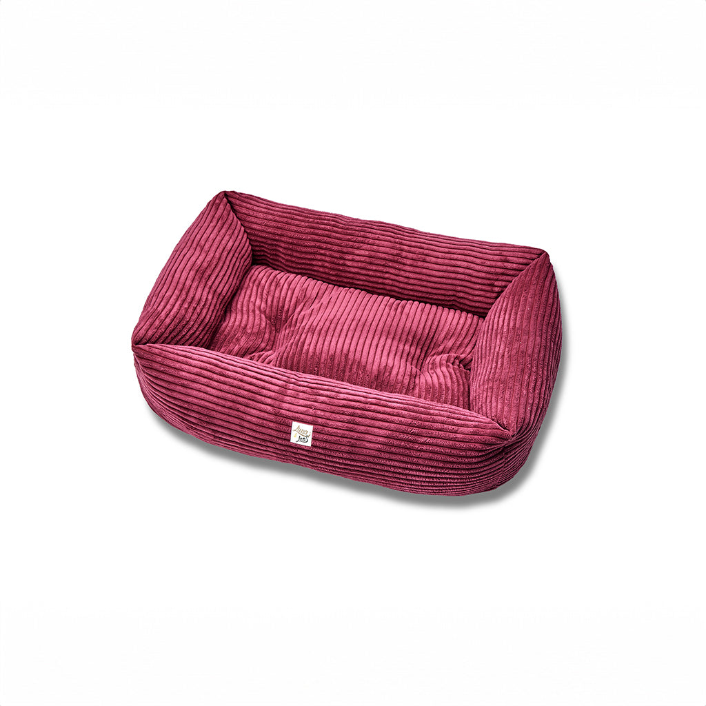 Bordeaux ribbed velvet sofa
