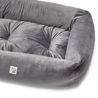 Dark gray velvet sofa