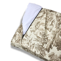 Materassino Sfoderabile Cotone Premium Toile De Jouy Beige