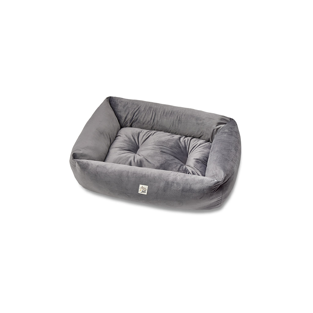 Dark gray velvet sofa