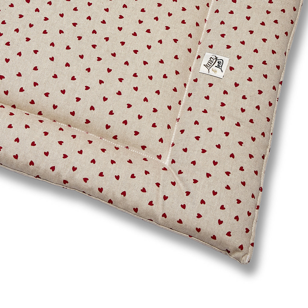 Trapuntina Quadro Cotone Panama Little Love Heart Red