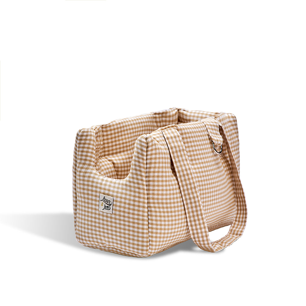 Vichy Beige cotton bag