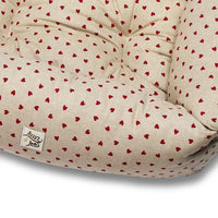 Divanetto Cotone Panama Little Love Heart Red