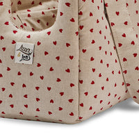 Borsa Cotone Panama Little Love Heart Red