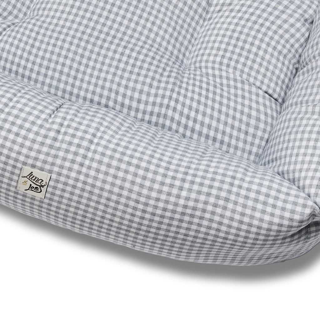 Light gray Vichy cotton sofa