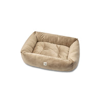 Beige velvet sofa