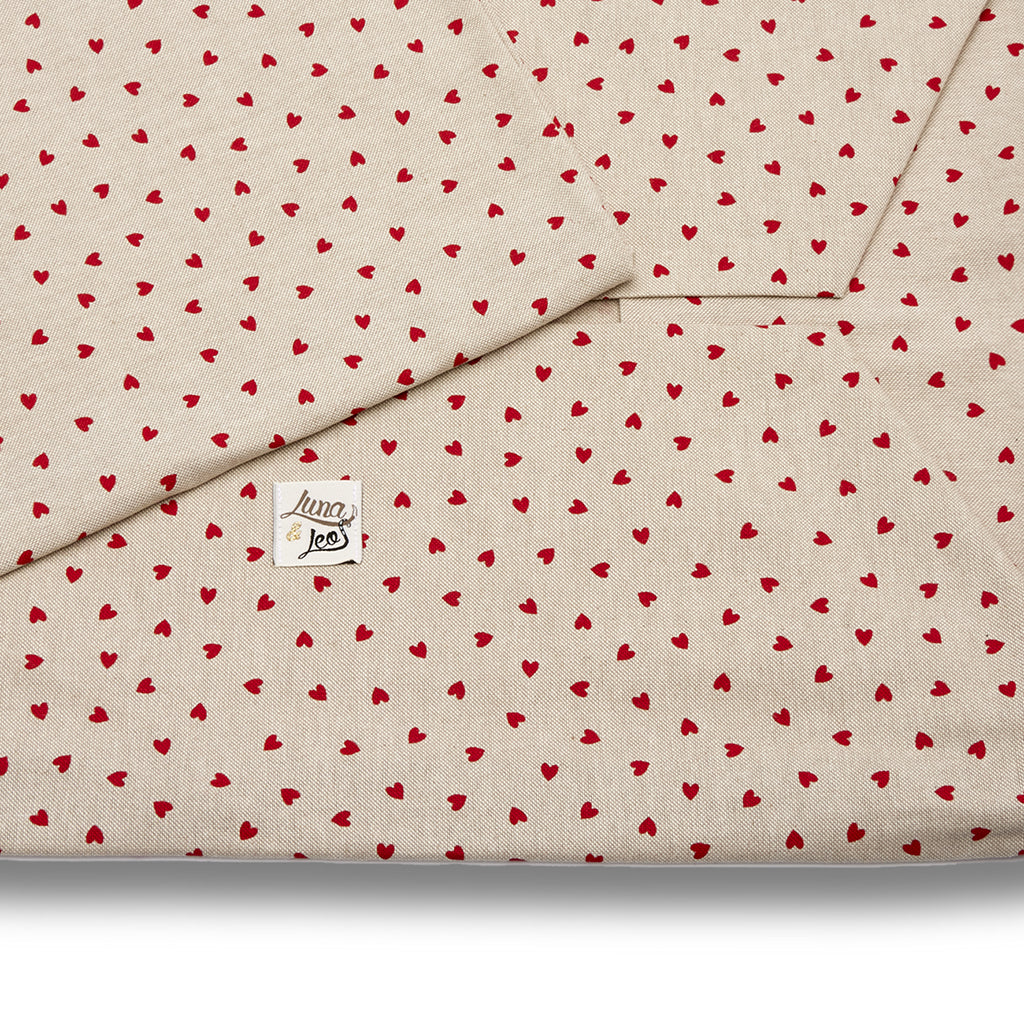 Panama Little Love Heart Red Cotton Cover