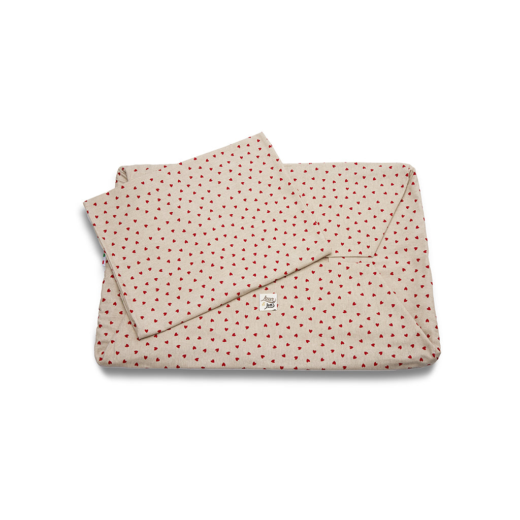 Panama Little Love Heart Red Cotton Cover