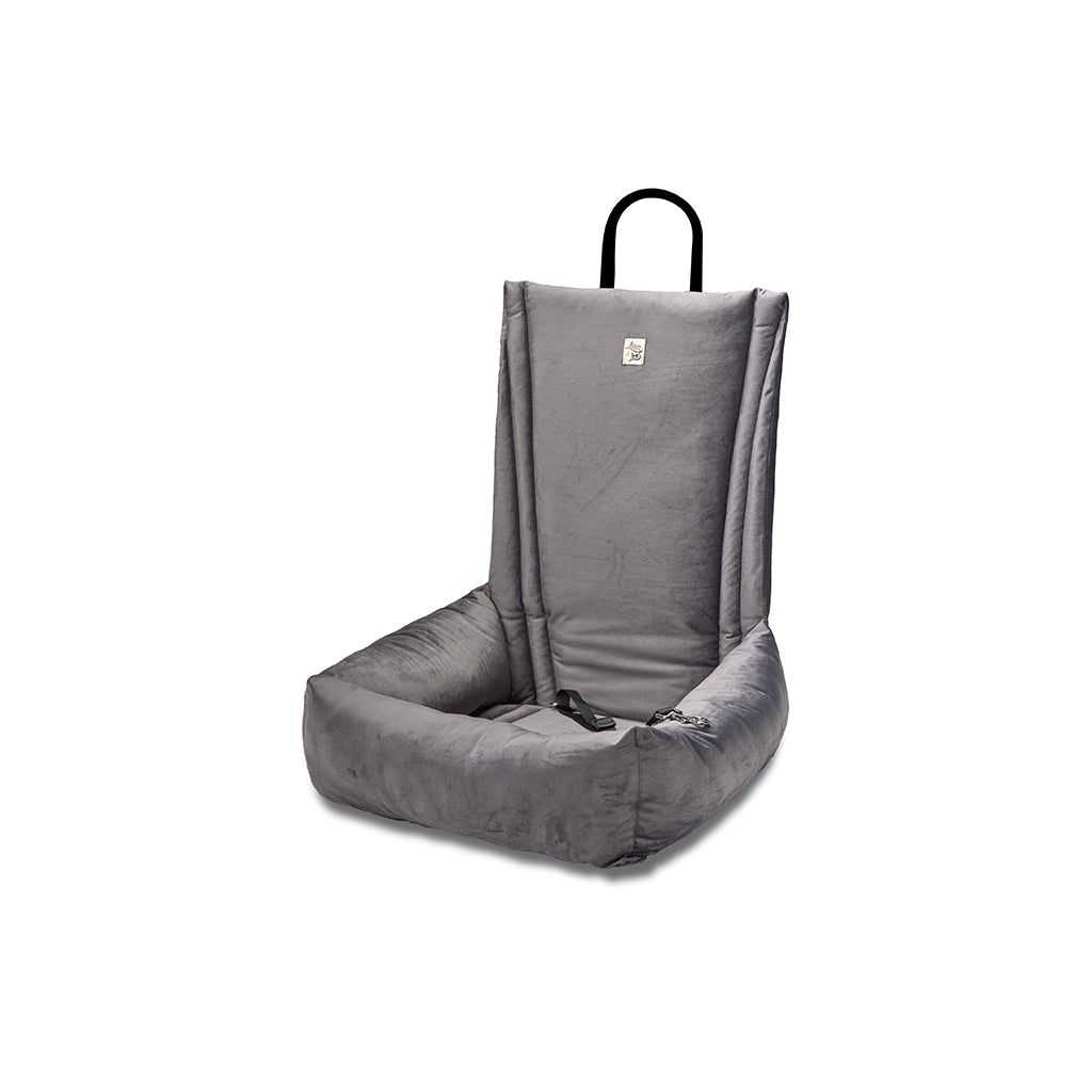 Gray velvet car seat