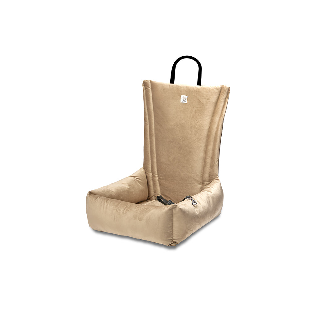 Beige velvet car seat