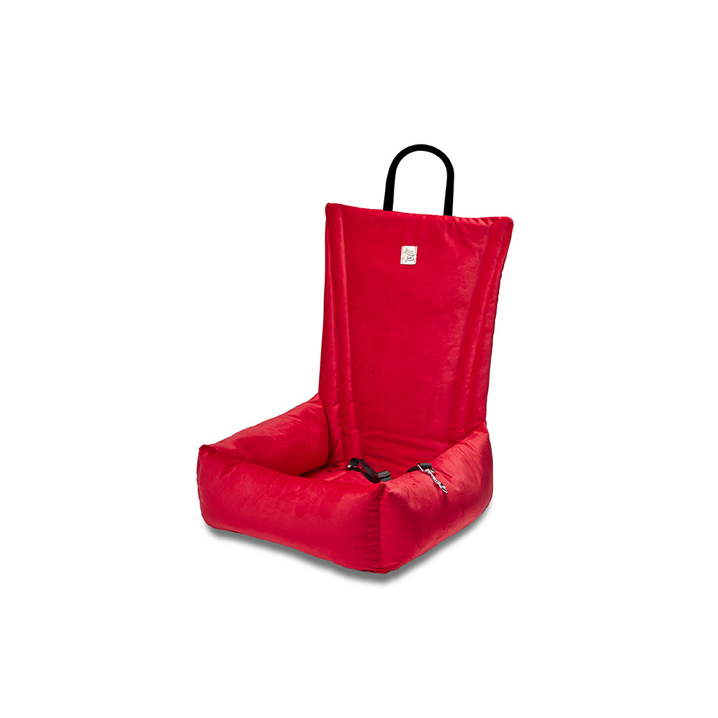 Red velvet car seat