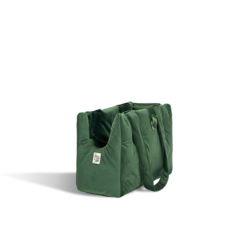 Green velvet bag