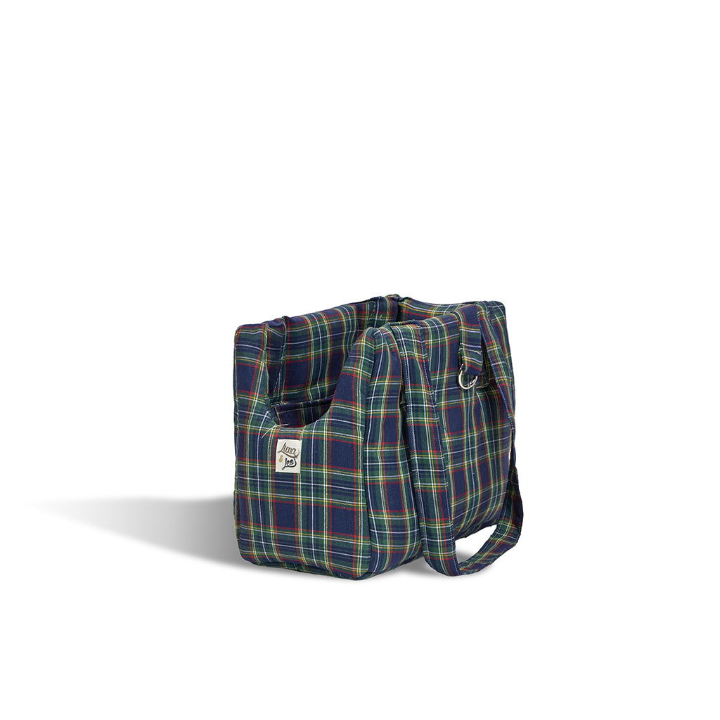 Borsa Cotone Scozzese Blu