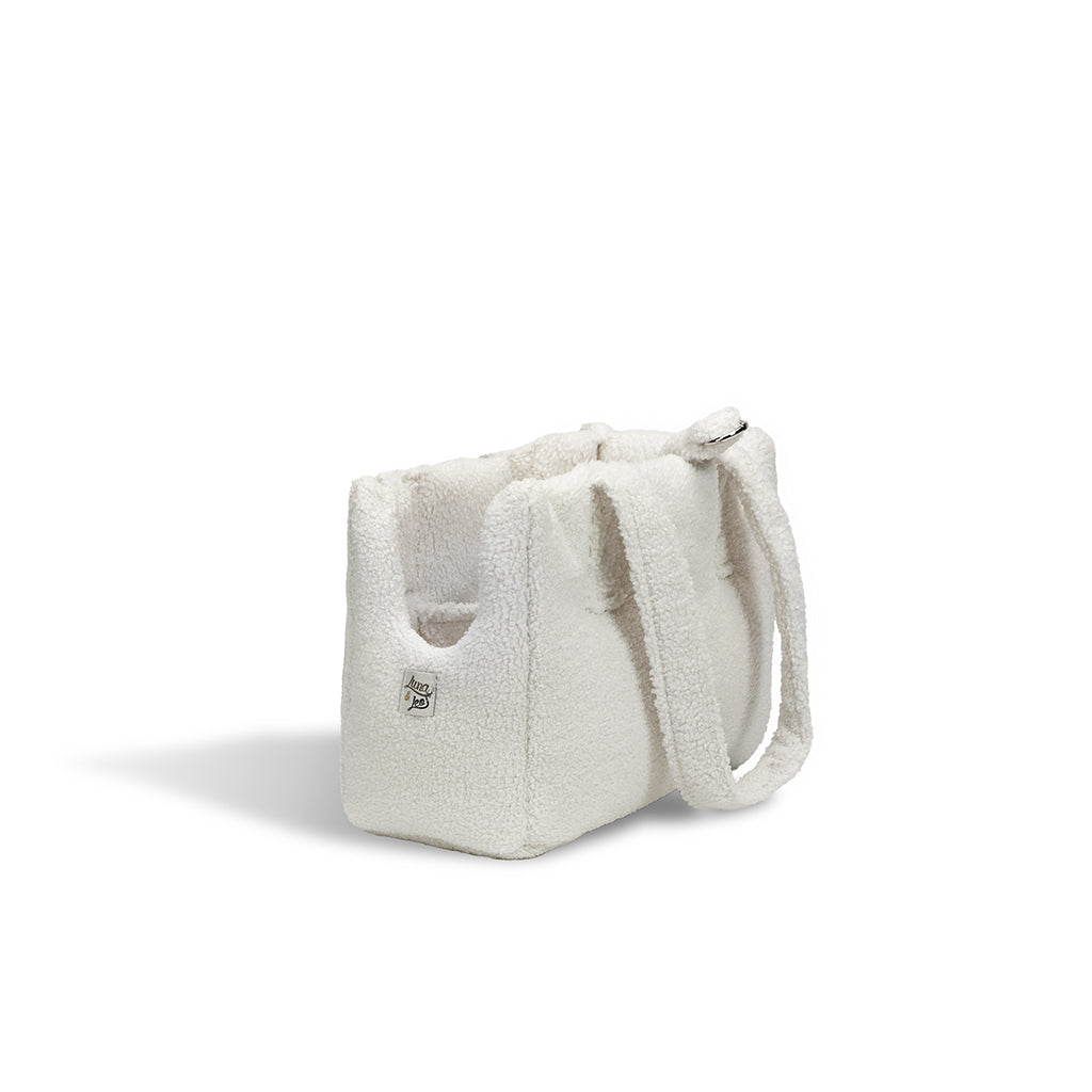 Borsa Bouclé Teddy Bianco