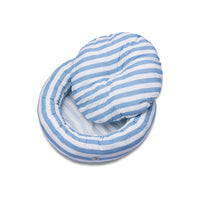 Cuccia Tonda Cotone Premium Righe Larghe Azzurro