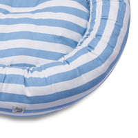 Cuccia Tonda Cotone Premium Righe Larghe Azzurro