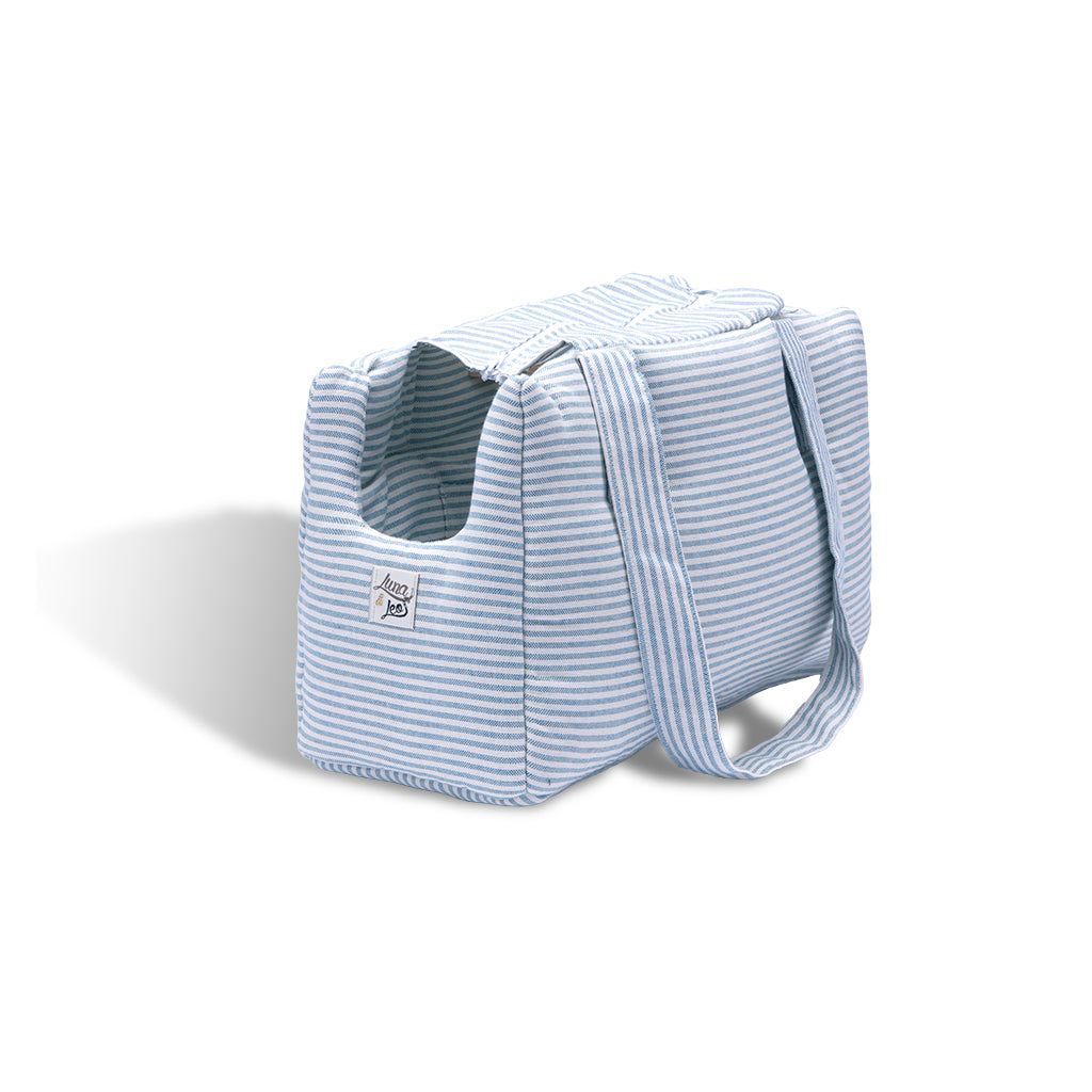 Borsa Cotone Urban Righe Azzurro