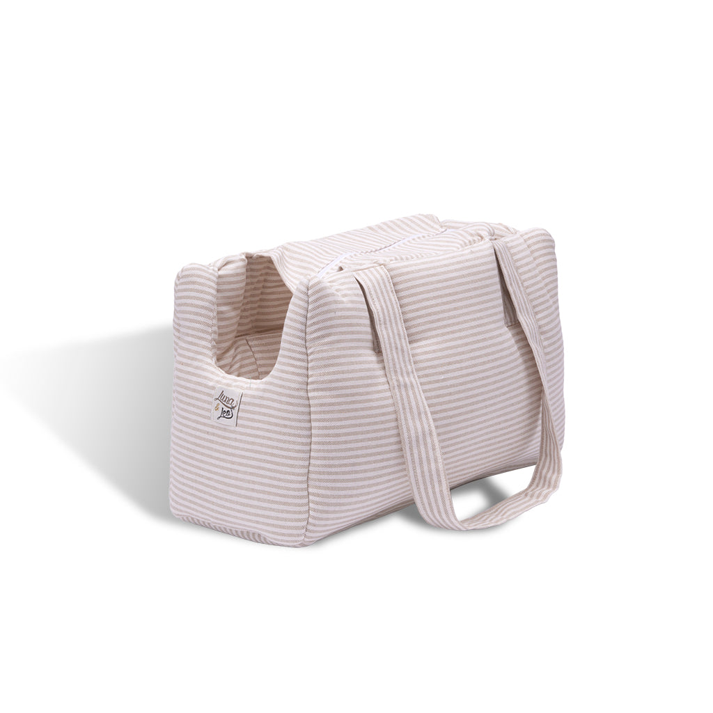 Borsa Cotone Urban Righe Beige
