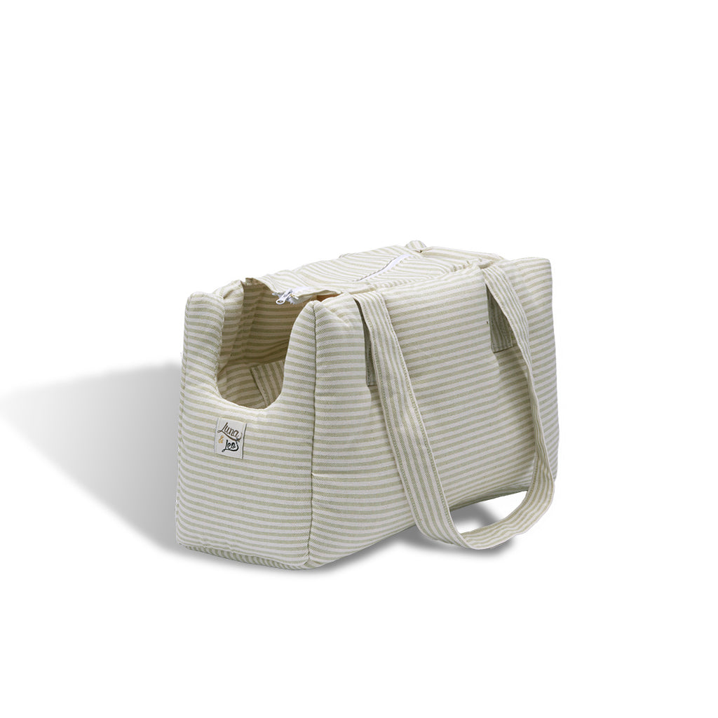 Borsa Cotone Urban Righe Verde Chiaro