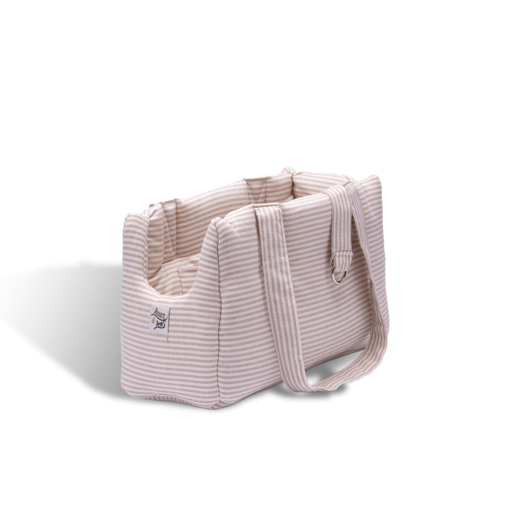 Borsa Cotone Urban Righe Beige
