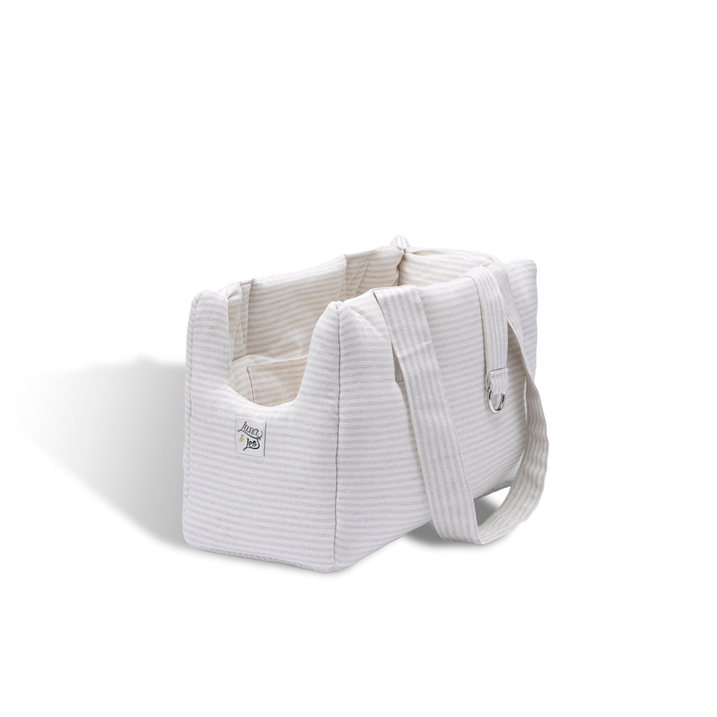 Borsa Cotone Urban Righe Grigio