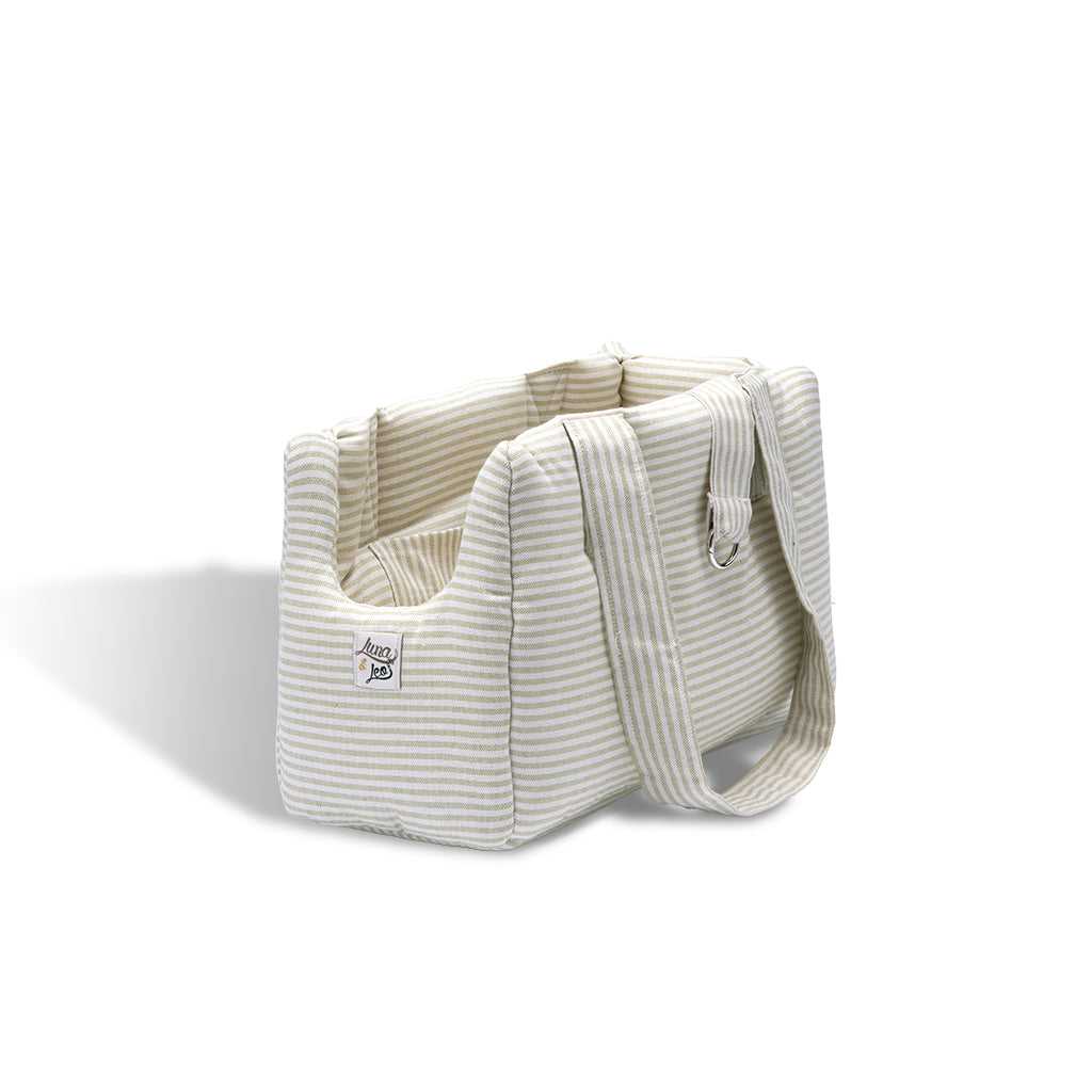 Borsa Cotone Urban Righe Verde Chiaro