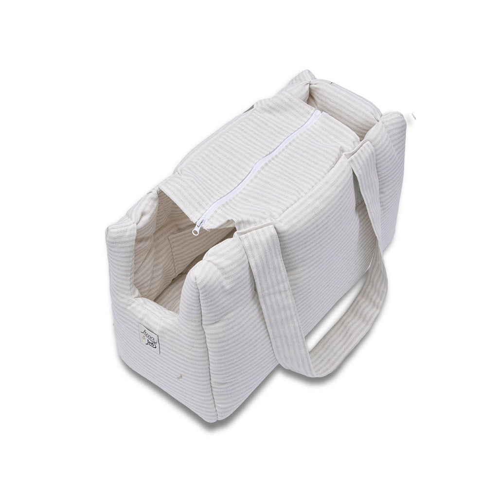 Borsa Cotone Urban Righe Grigio