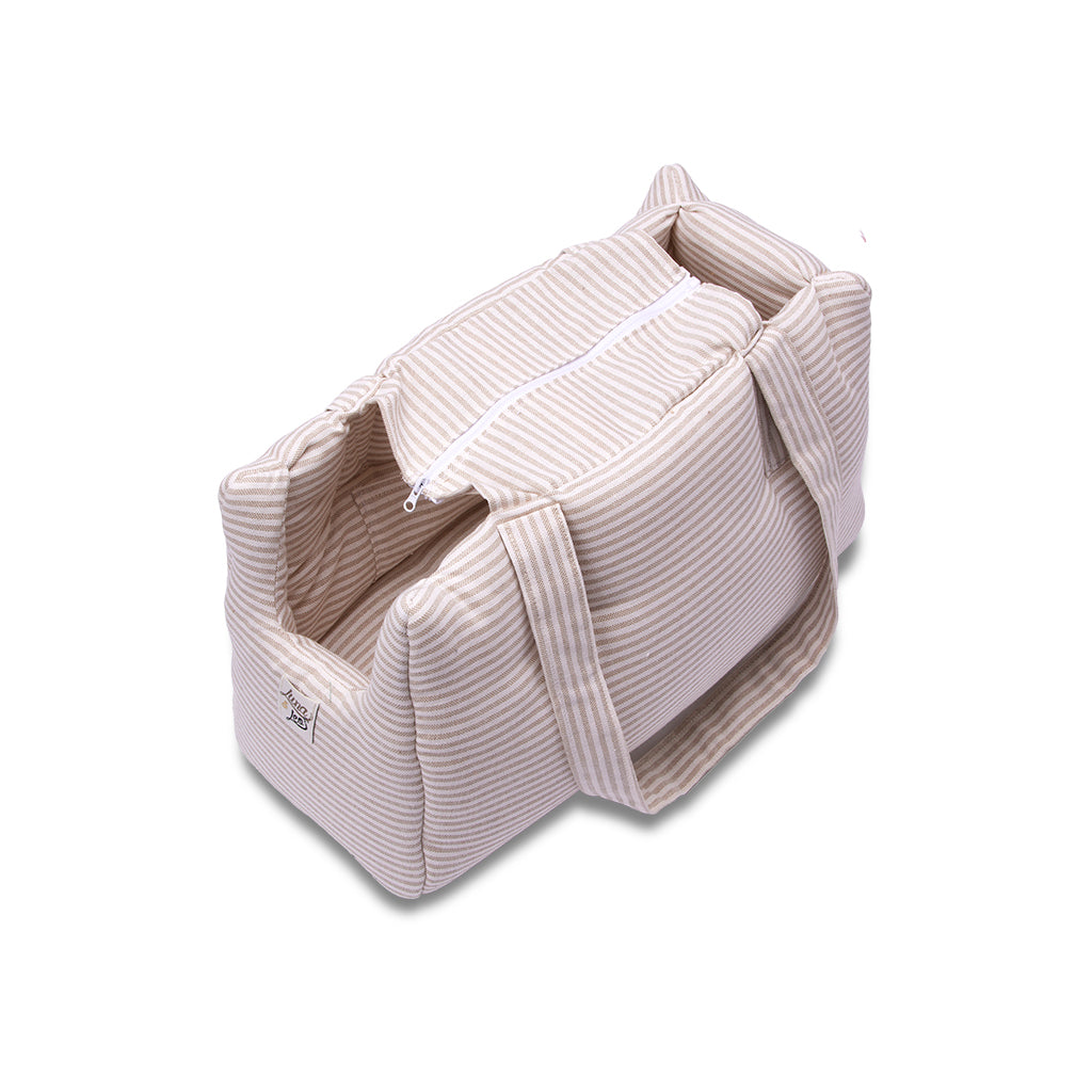 Borsa Cotone Urban Righe Beige