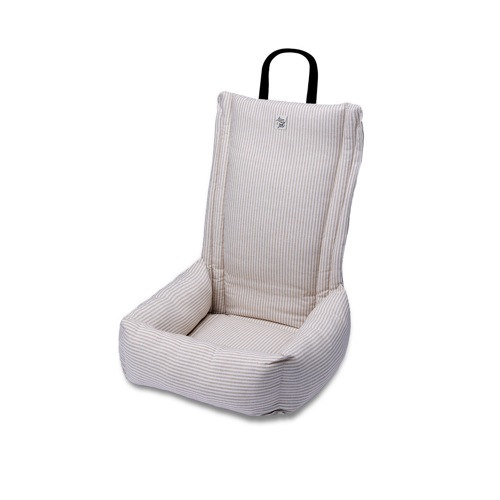Cotton car seat beige rowing lines