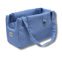 Vichy bluette cotton bag