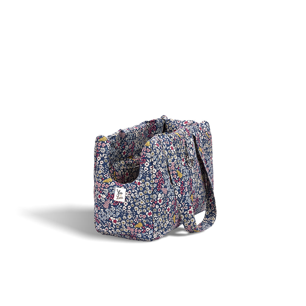 Panama Lovely Flower Blue Cotton Bag