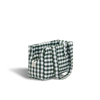Green checkered cotton bag