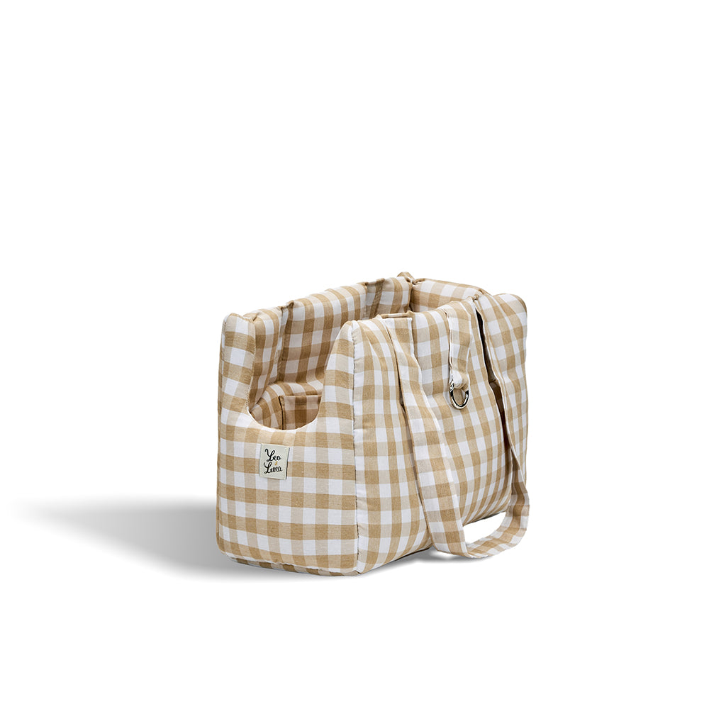 Borsa Cotone Quadretto Beige
