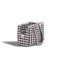 Borsa Cotone Quadretto Marrone