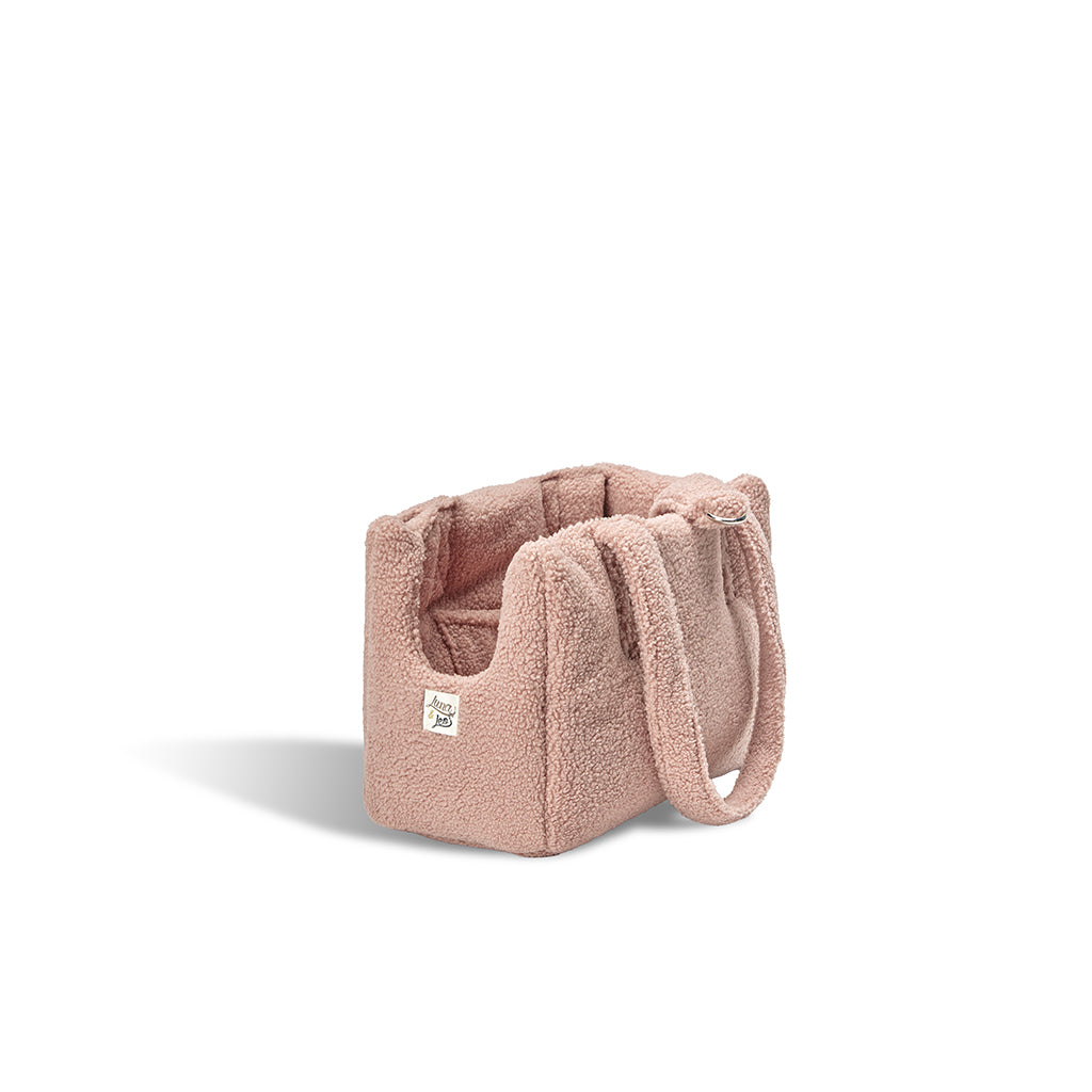 Bouclé Teddy Rosa bag