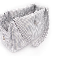 Light gray Vichy cotton bag