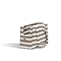 Cotton Bag premium cotton lines wide brown