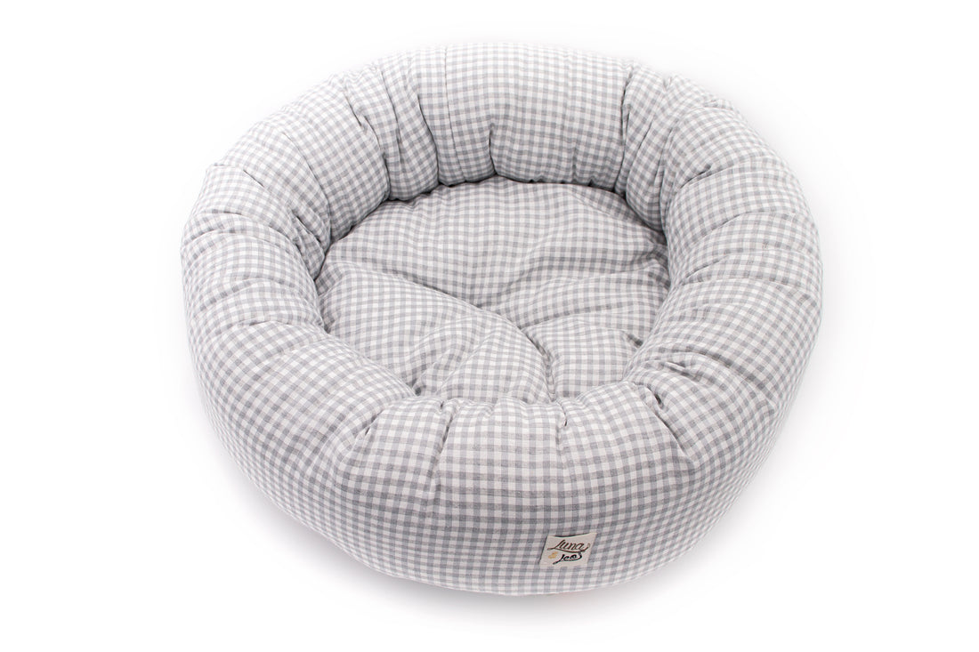 Round bunk Vichy light gray