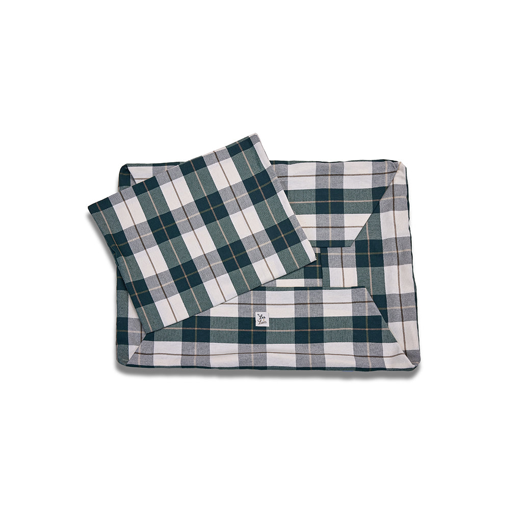 Cover Cotone Panama Scozzese Trama Verde