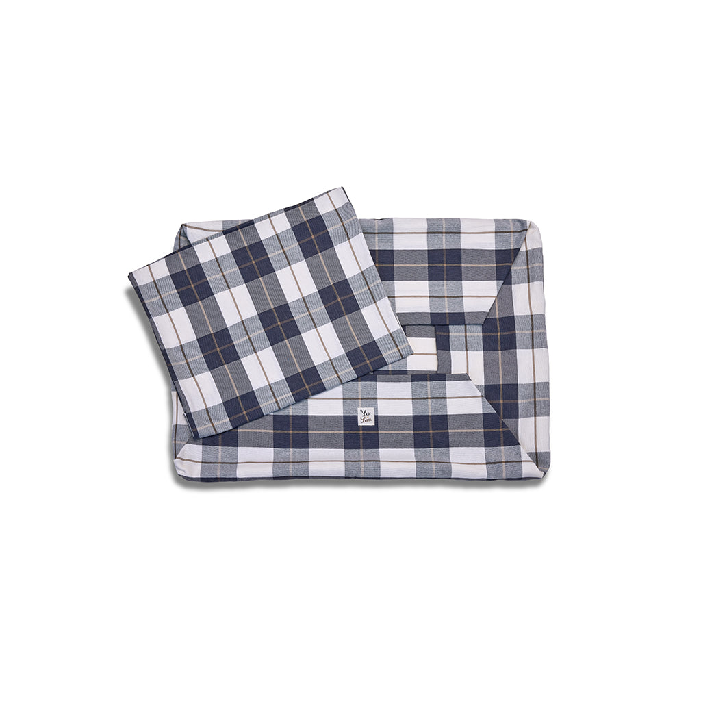 Cover Cotone Panama Scozzese Trama Grigio