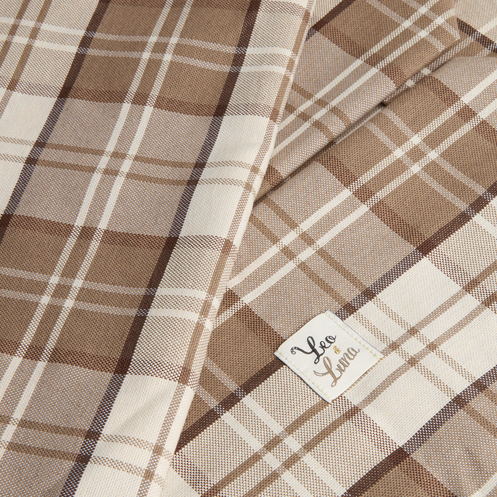 Cover Cotone Panama Scozzese Trama Nocciola