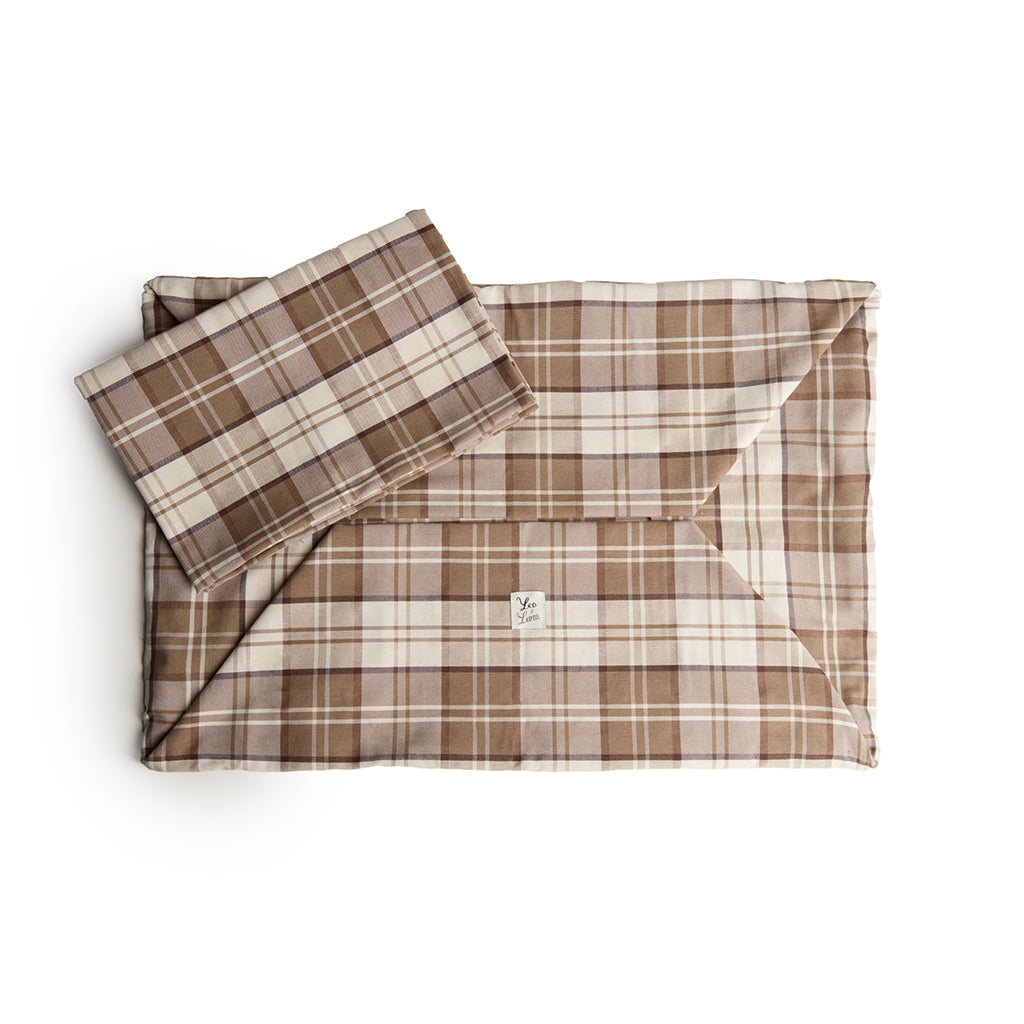 Cover Cotone Panama Scozzese Trama Nocciola