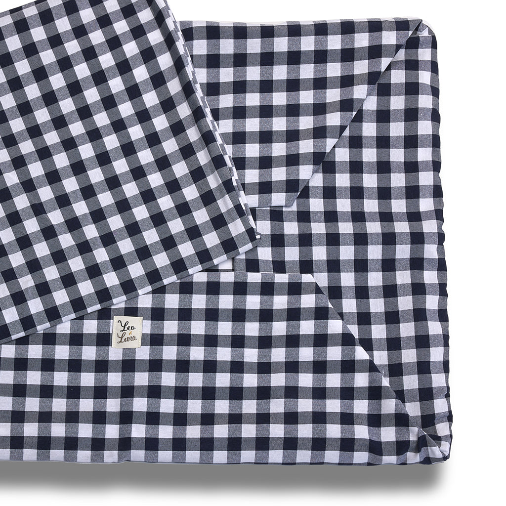 Cover Divanetto Cotone Quadretto Navy