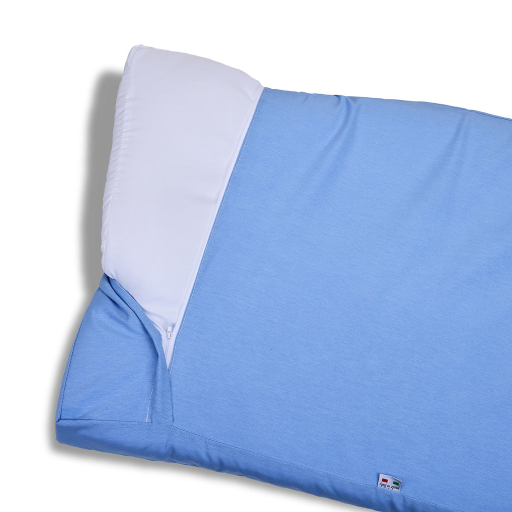 Cover removable mattress united cotton siena blue