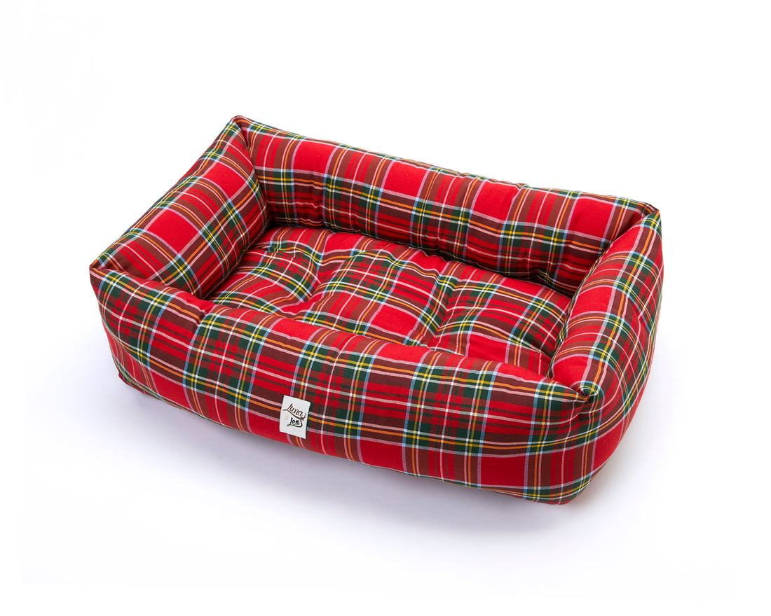 Scottish red cotton sofa