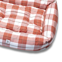 Scottish red cotton sofa