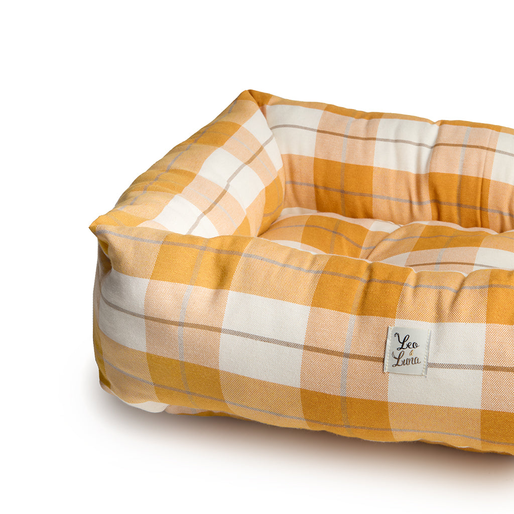 Scottish red cotton sofa