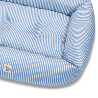 Divanetto Cotone Premium Riga Azzurro Denim