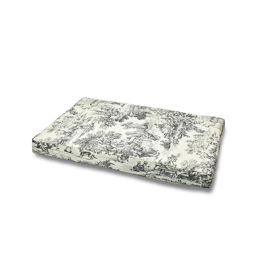 Removable mattress cotton premium toile de jouy gray
